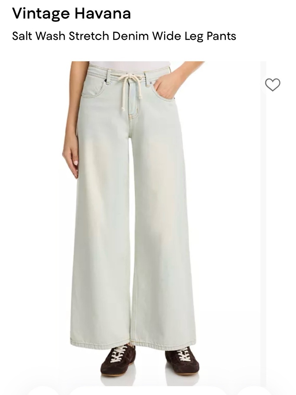 NWT fall trend Vintage Havana blue Wide Leg Jeans very soft like sweatpants